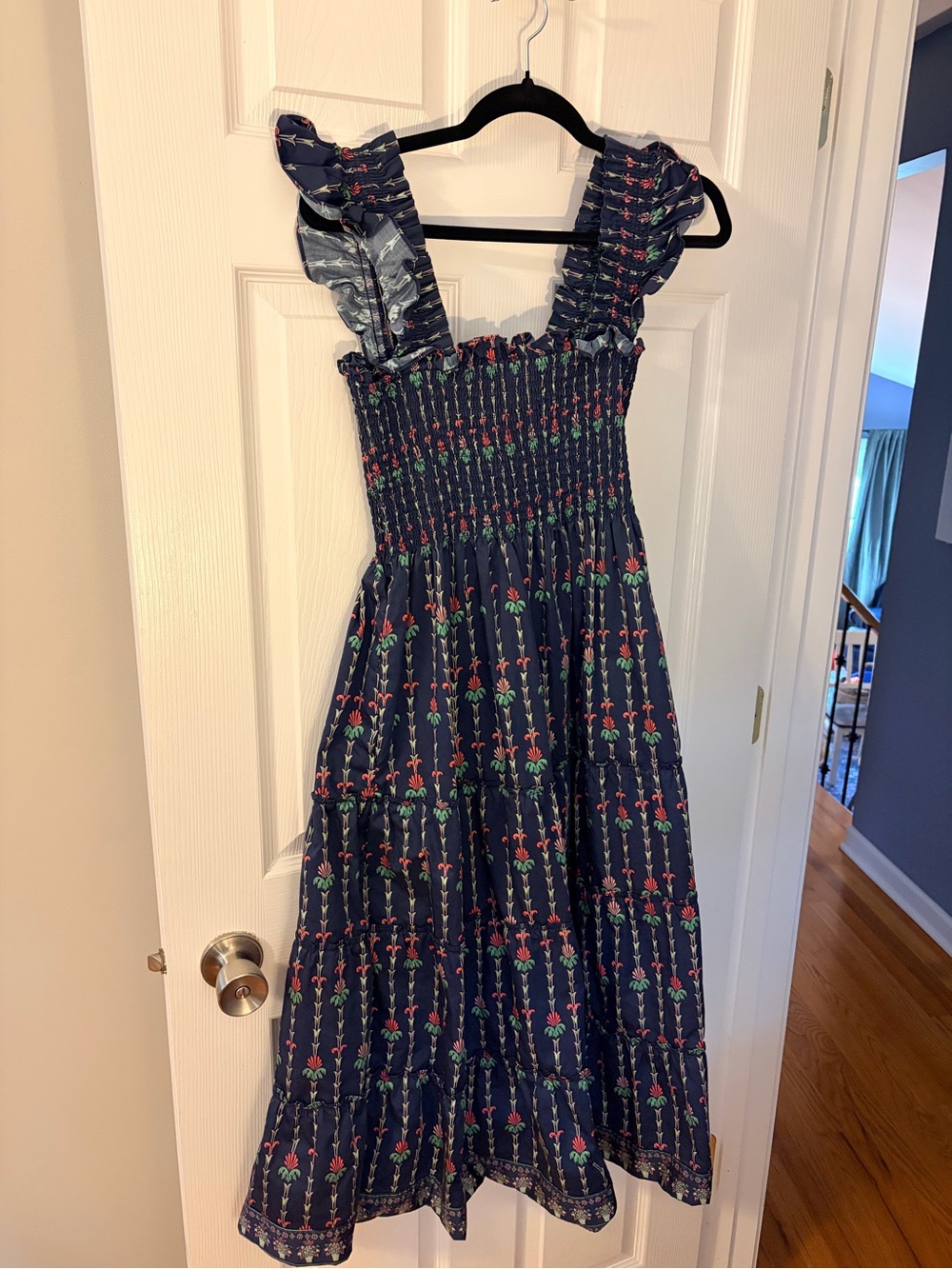 Hill House Navy Blue Floral Maxi Dress
